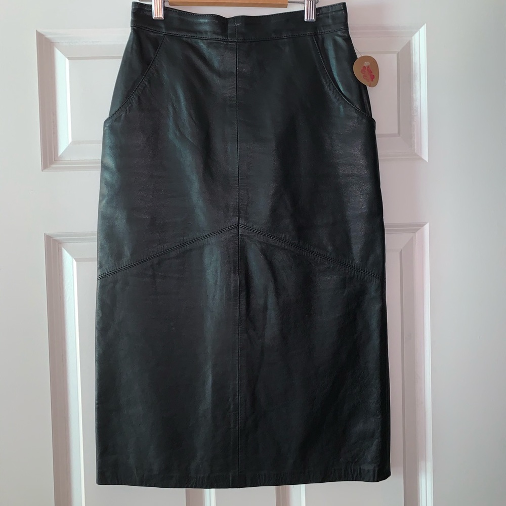 Black Leather Pencil Skirt